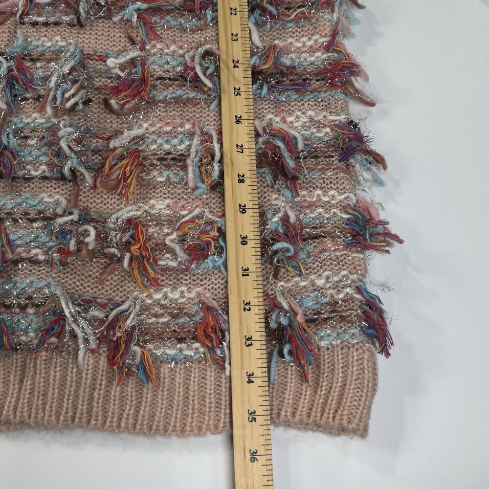 NEW Akira Womens S Dress Multicolor Fringe Knit Sweater Party Cocktail Winter - Picture 11 of 12